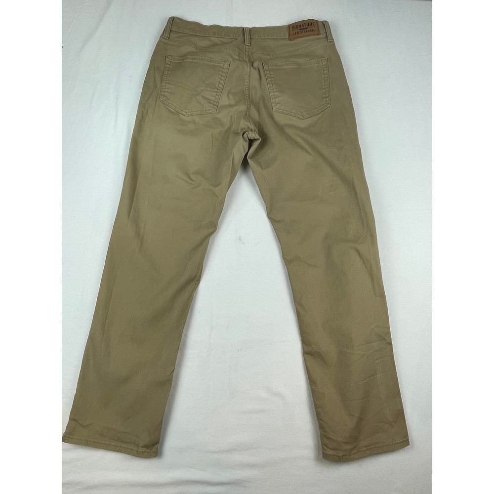 Signature by Levi Strauss Gold Label Mens Athletic Fit Khaki Pants Tan 34x32 - Picture 3 of 6